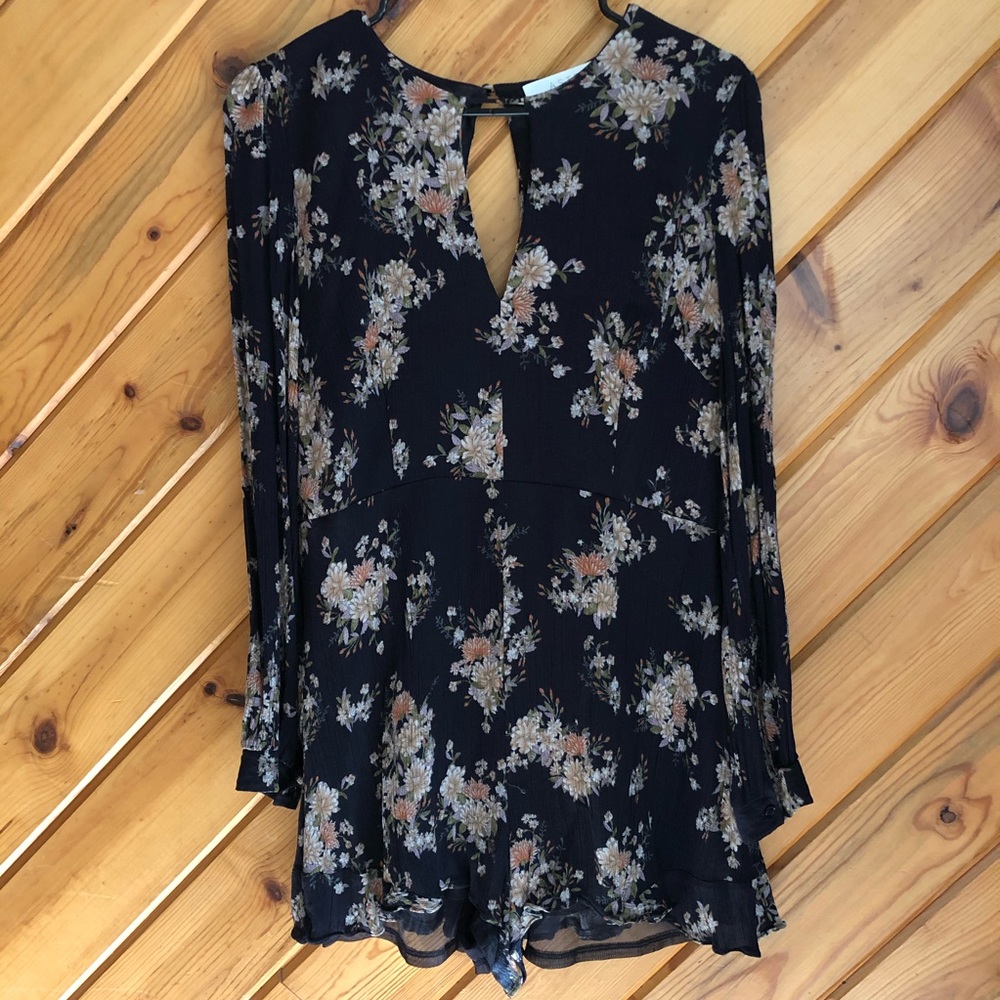 ASTR Black & Floral Romper